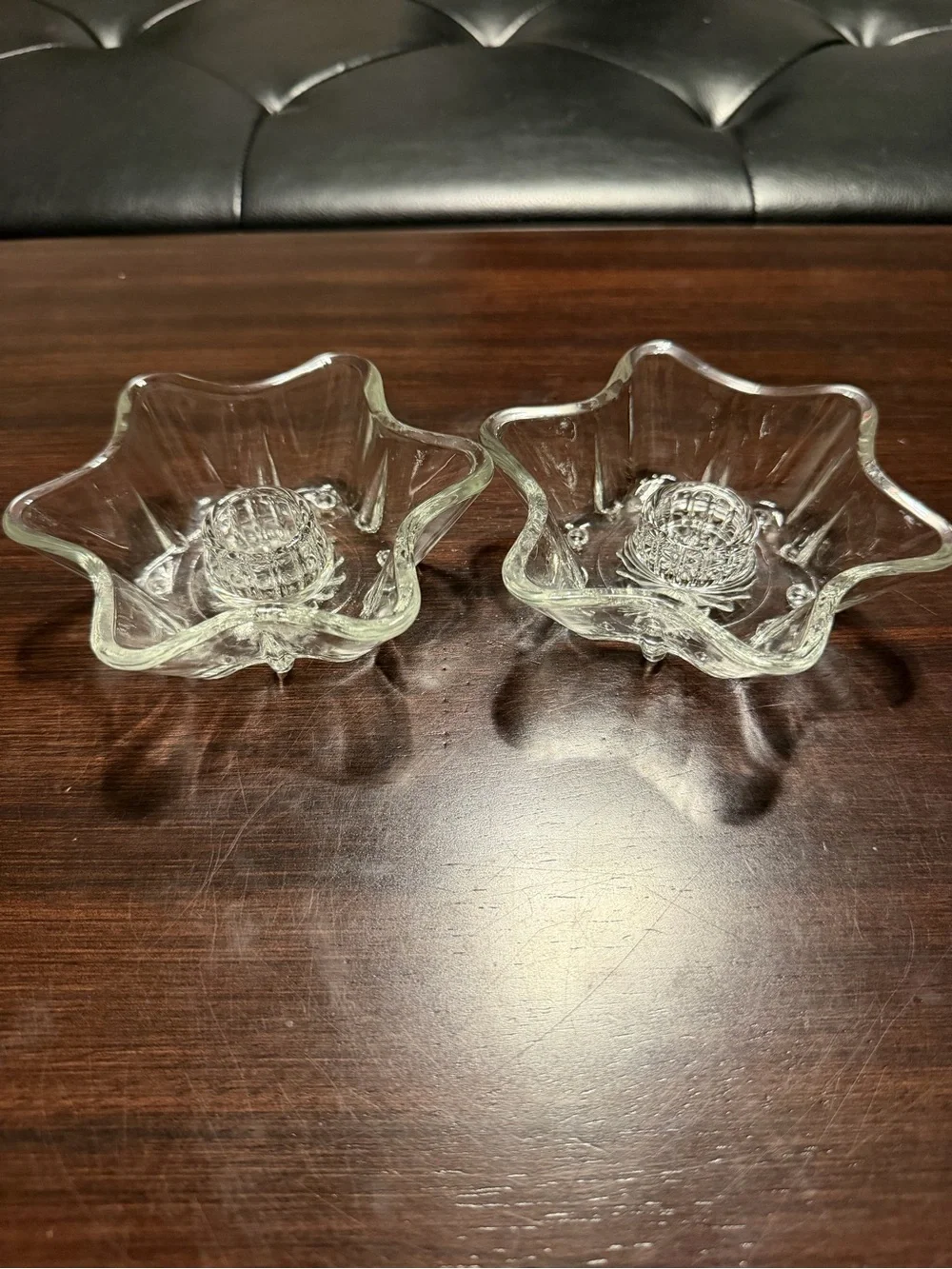 Vintage Glass Flower Bud Votive Candle Holders - Pair Candle/votive separately
